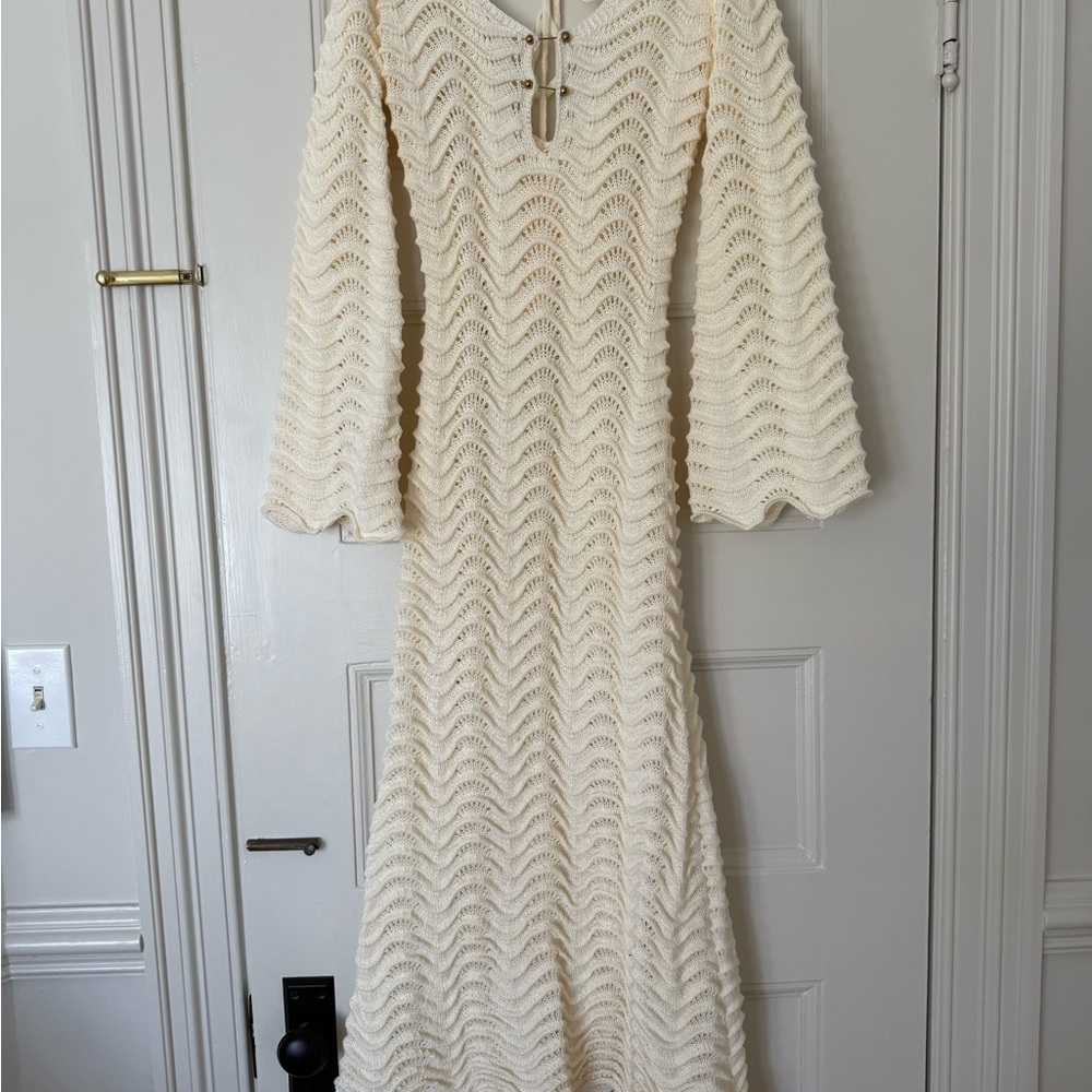 Elegant Cream Knit Dress